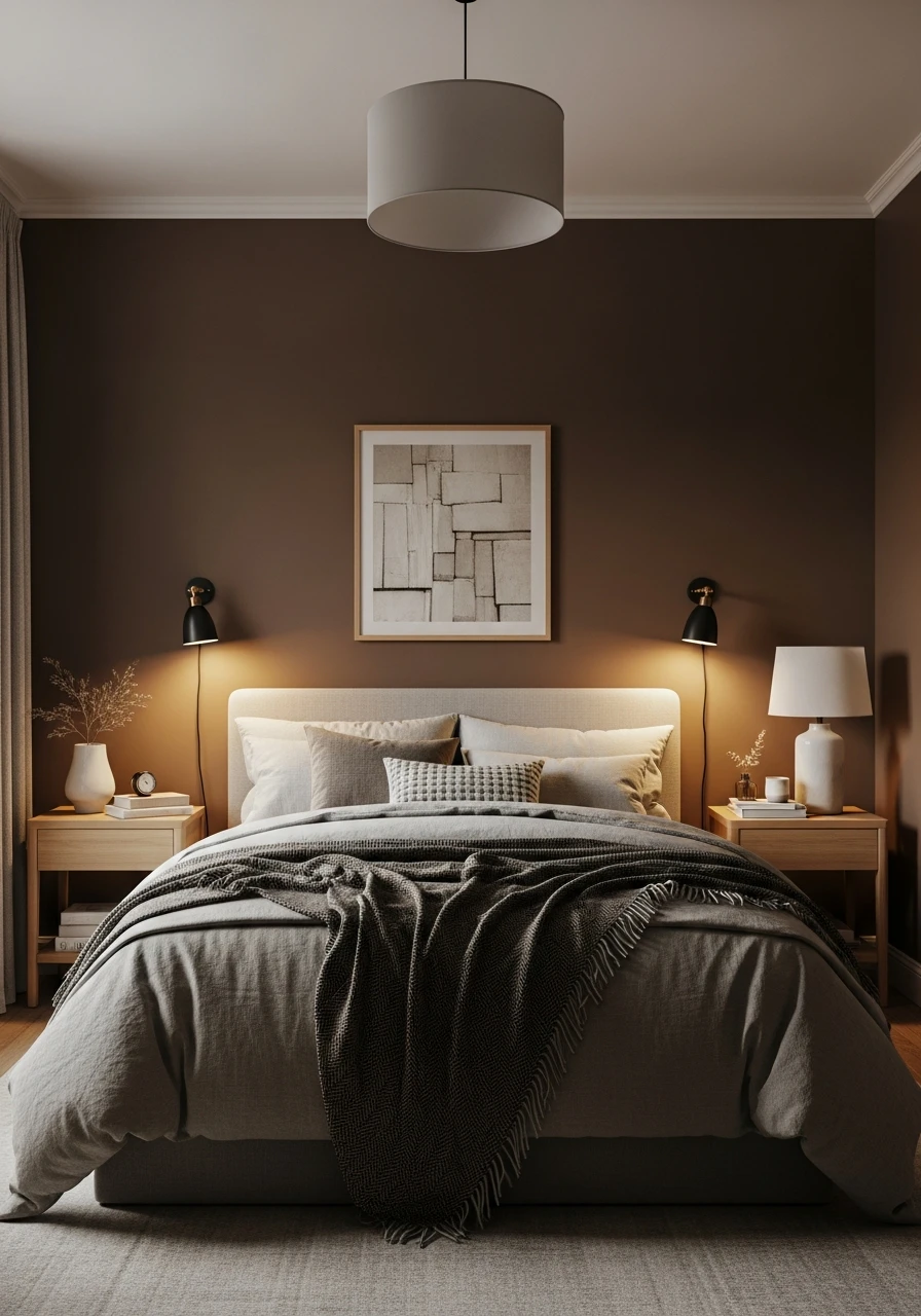 Espresso Brown Warm Bedroom Walls
