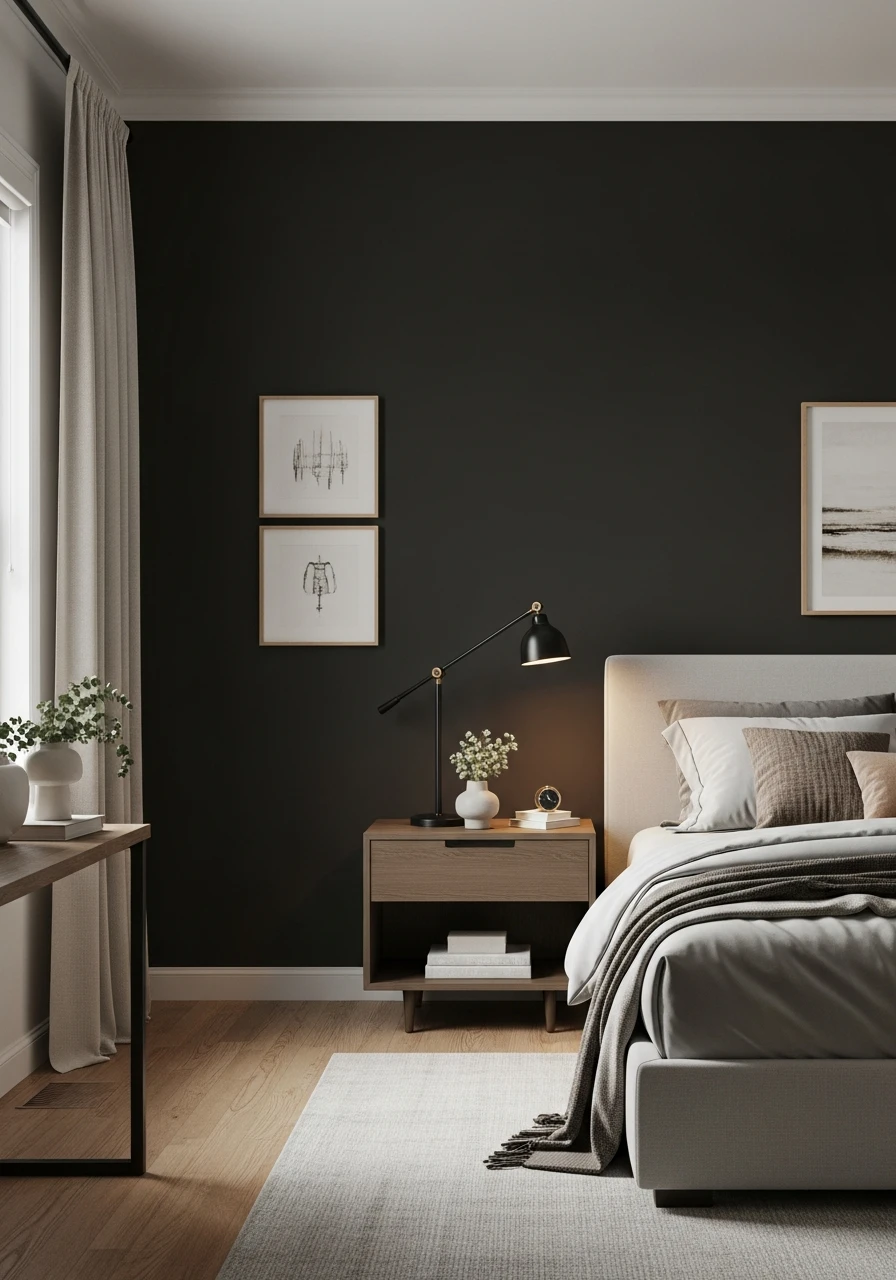 Silhouette Espresso Dramatic Bedroom