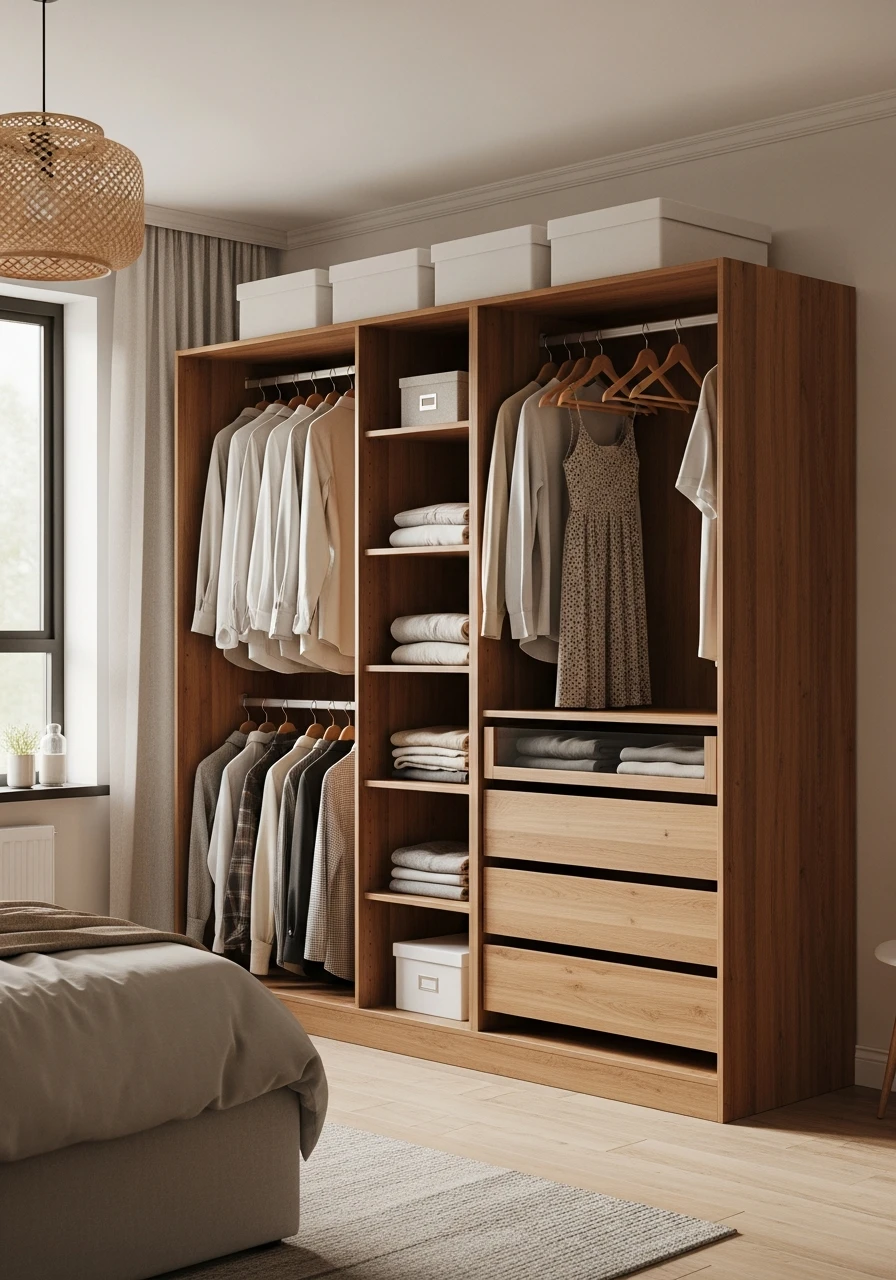 Freestanding Wardrobe - 50 Brilliant Bedroom Storage Ideas to Get That High-End Look (Without the Clutter)