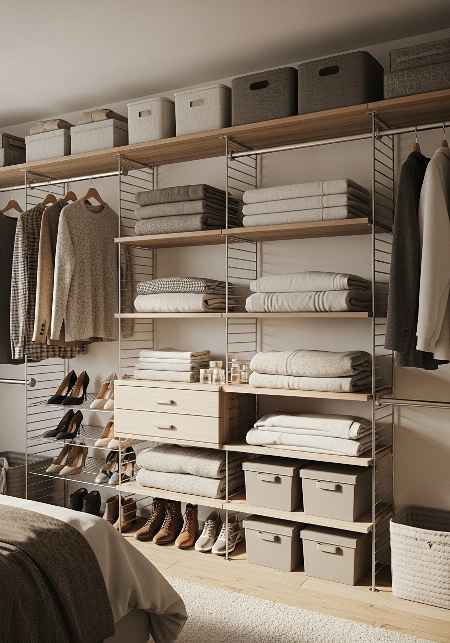 Modular Closet Shelving - 50 Brilliant Bedroom Storage Ideas to Get That High-End Look (Without the Clutter)