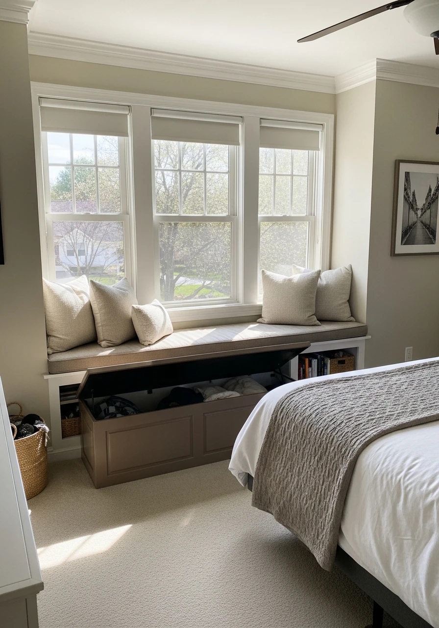 Window Seat Storage Is Smart - 50 Brilliant Bedroom Storage Ideas to Get That High-End Look (Without the Clutter)
