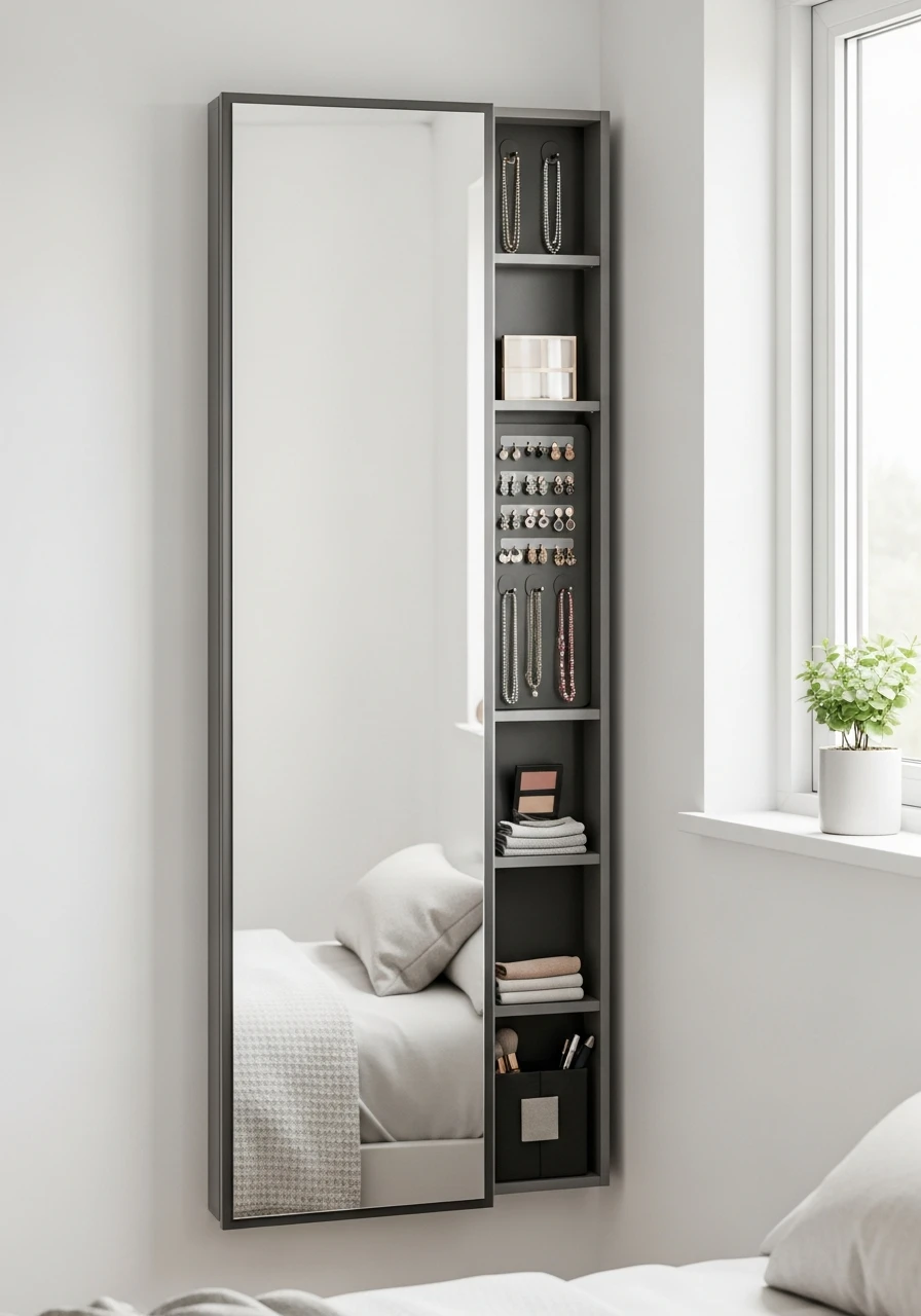 Mirror + Storage in One - 50 Brilliant Bedroom Storage Ideas to Get That High-End Look (Without the Clutter)