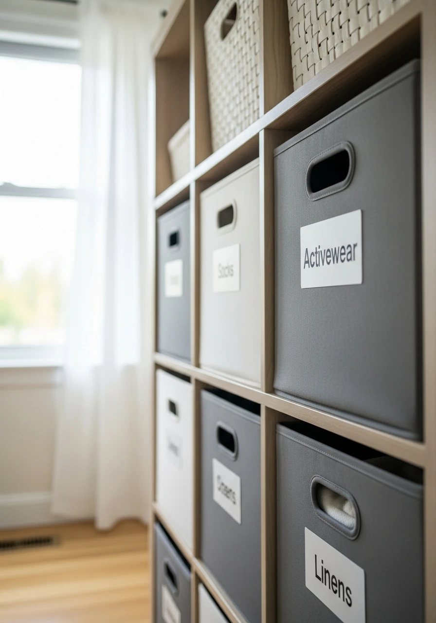 Consistent Labeling - 50 Brilliant Bedroom Storage Ideas to Get That High-End Look (Without the Clutter)