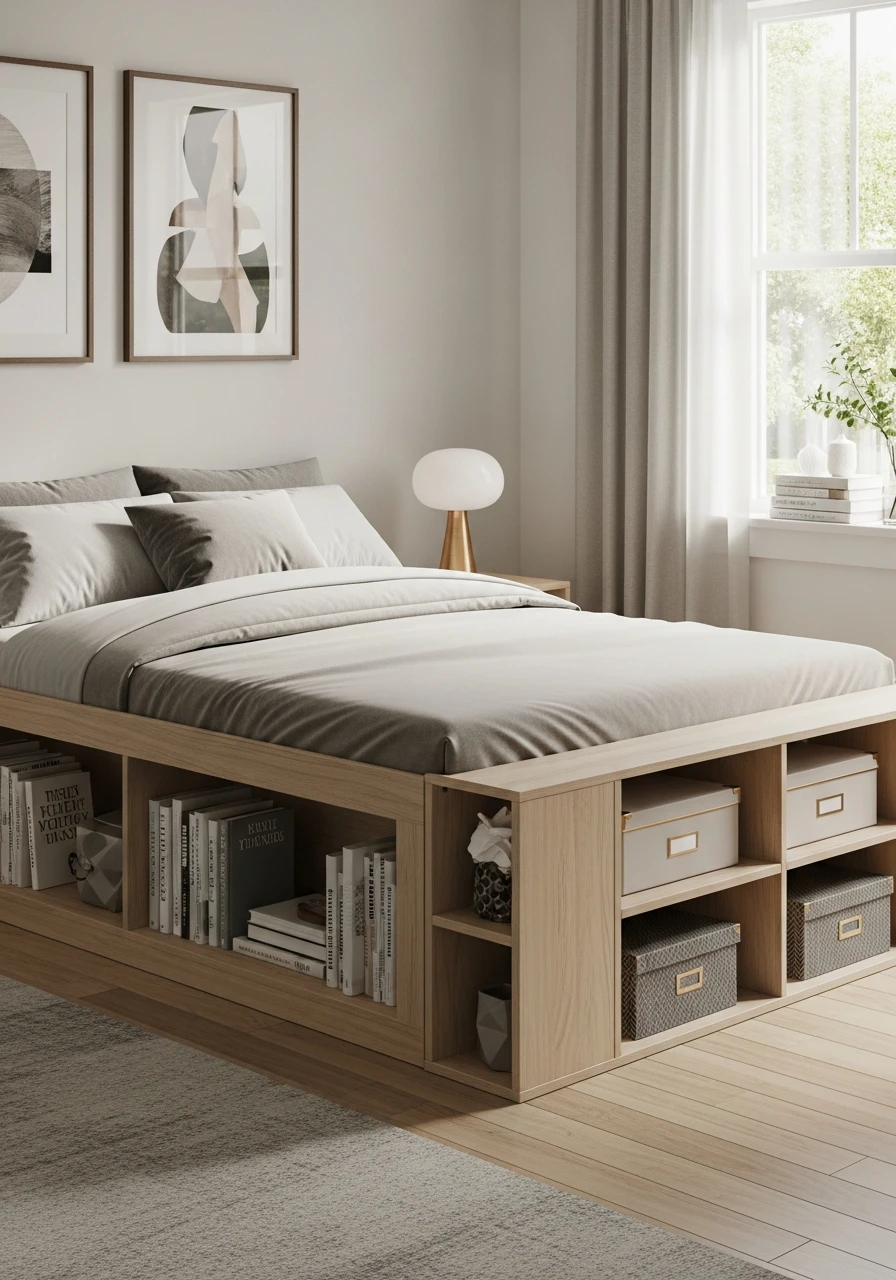 Open Shelf Platform Bed - 50 Brilliant Bedroom Storage Ideas to Get That High-End Look (Without the Clutter)