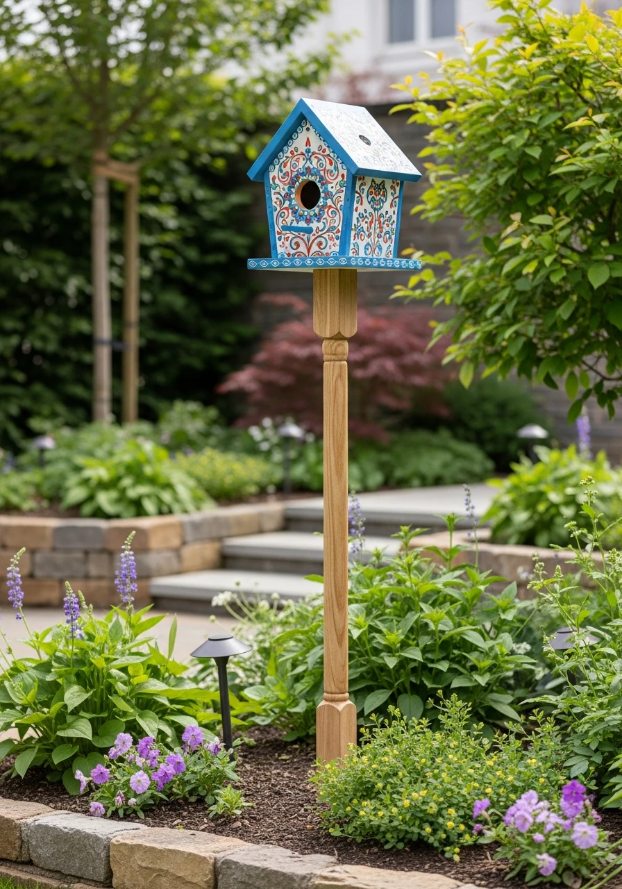 Birdhouse on a Decorative Stand