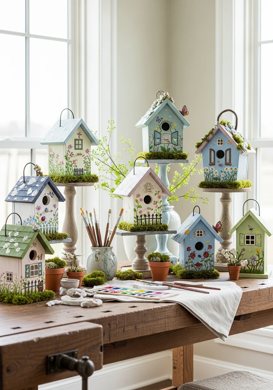 Birdhouses: Tiny Garden Scenes