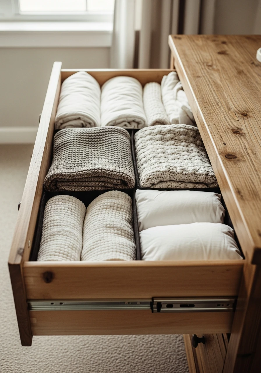 Repurposed Dresser Drawer - 25 Genius Blanket Storage Ideas That Look High-End on a Budget