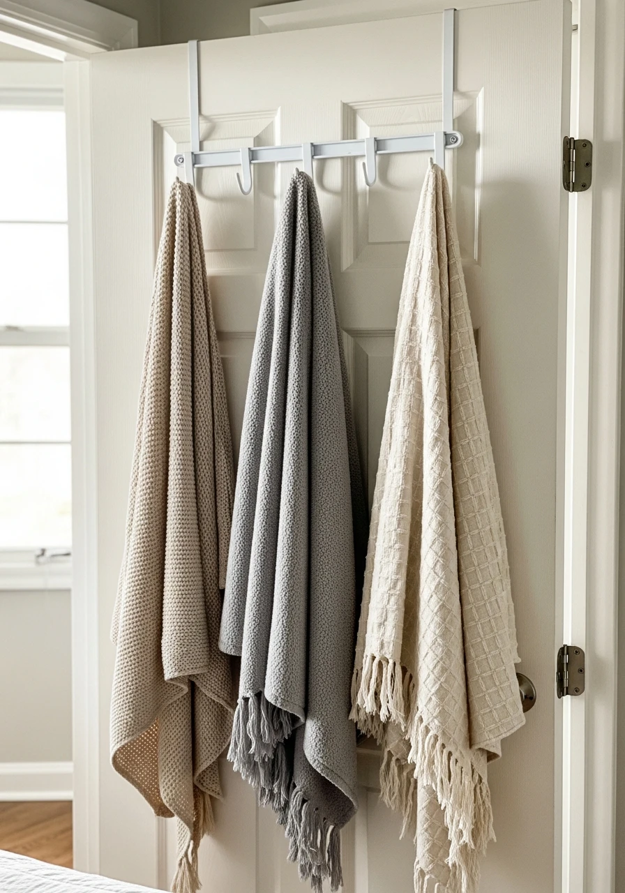 Over-the-Door Hooks - 25 Genius Blanket Storage Ideas That Look High-End on a Budget