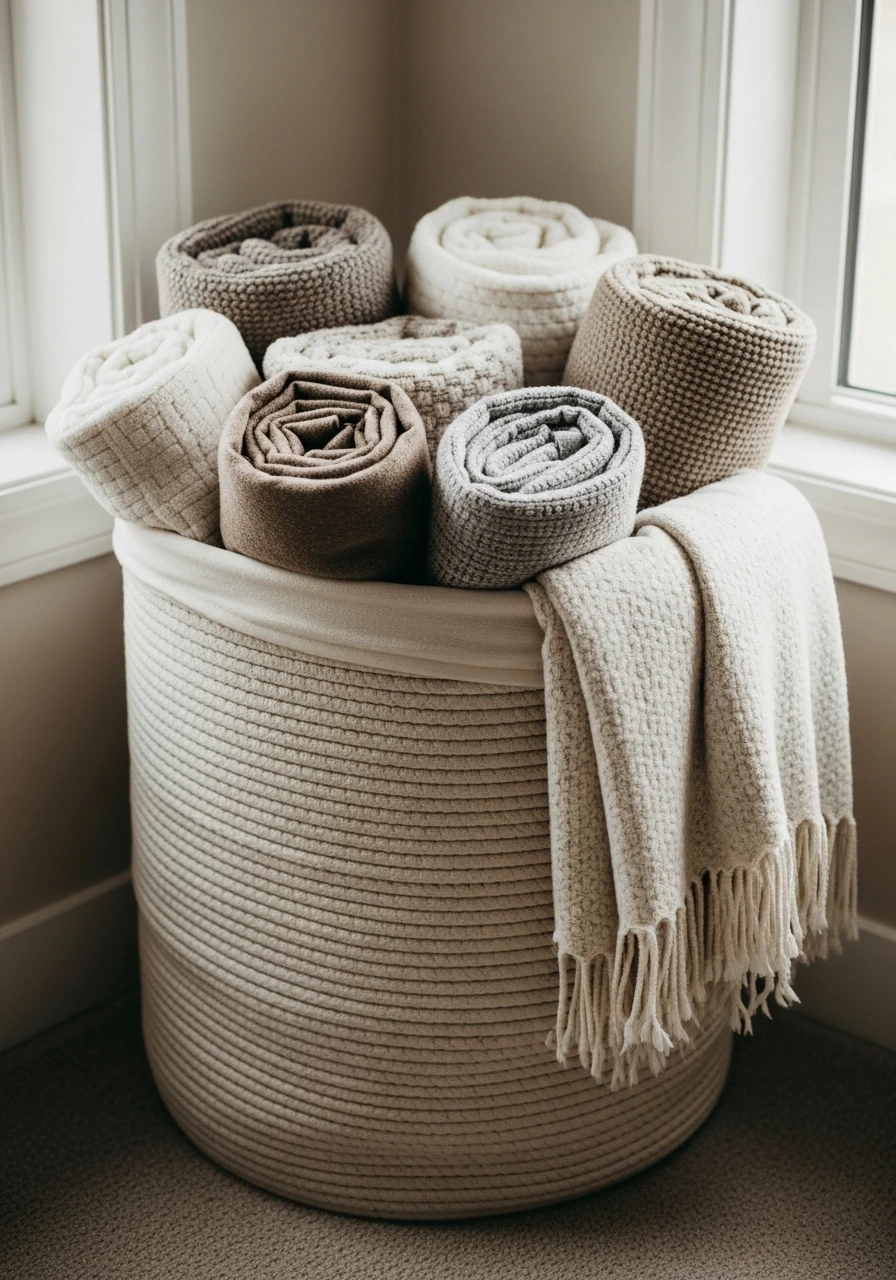 Stylish Laundry Hamper - 25 Genius Blanket Storage Ideas That Look High-End on a Budget