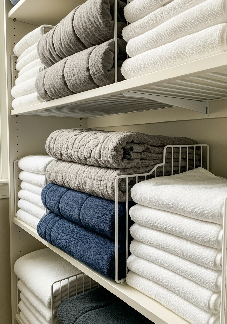 Closet Shelf Dividers - 25 Genius Blanket Storage Ideas That Look High-End on a Budget