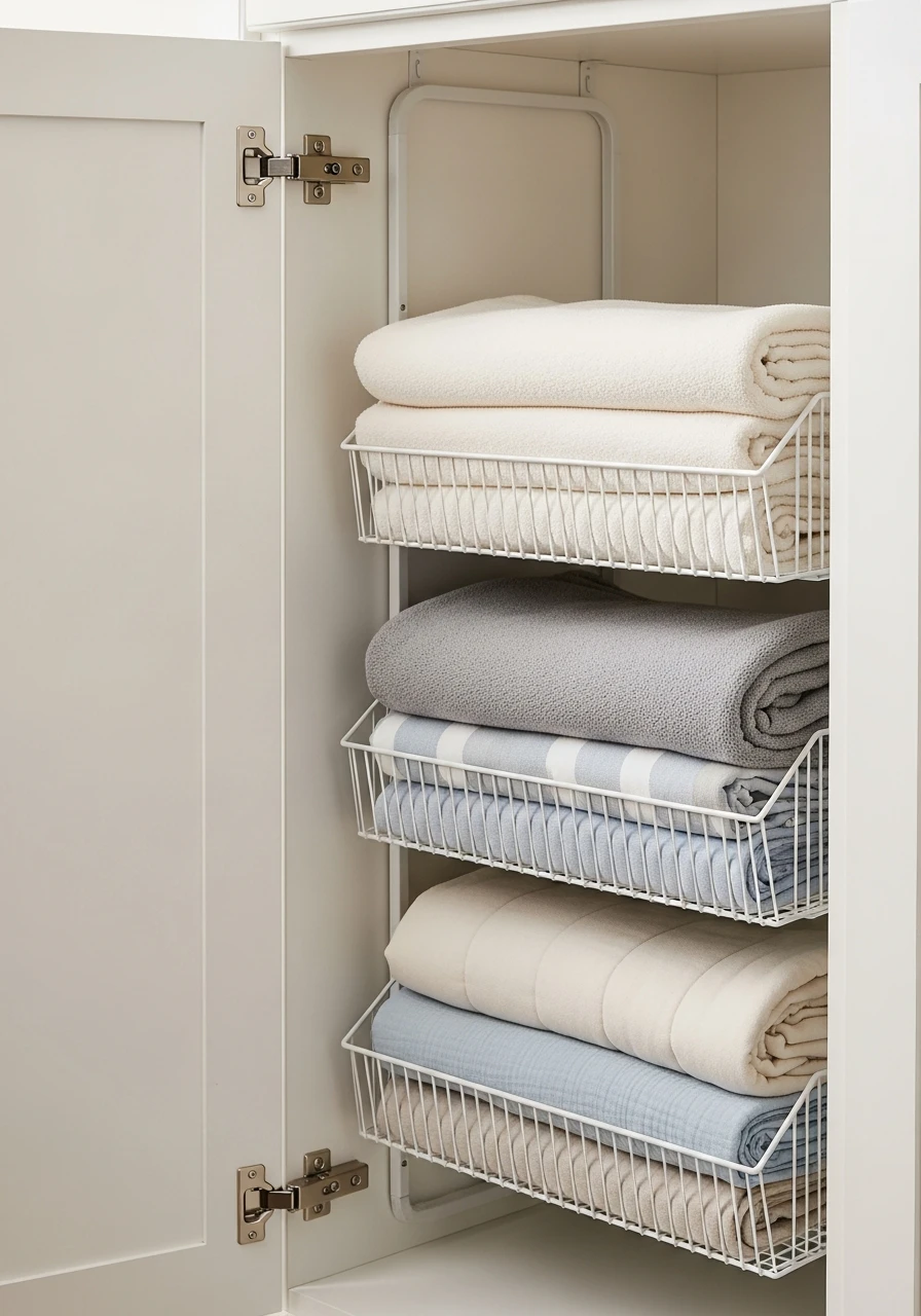 Cabinet Door Racks - 25 Genius Blanket Storage Ideas That Look High-End on a Budget