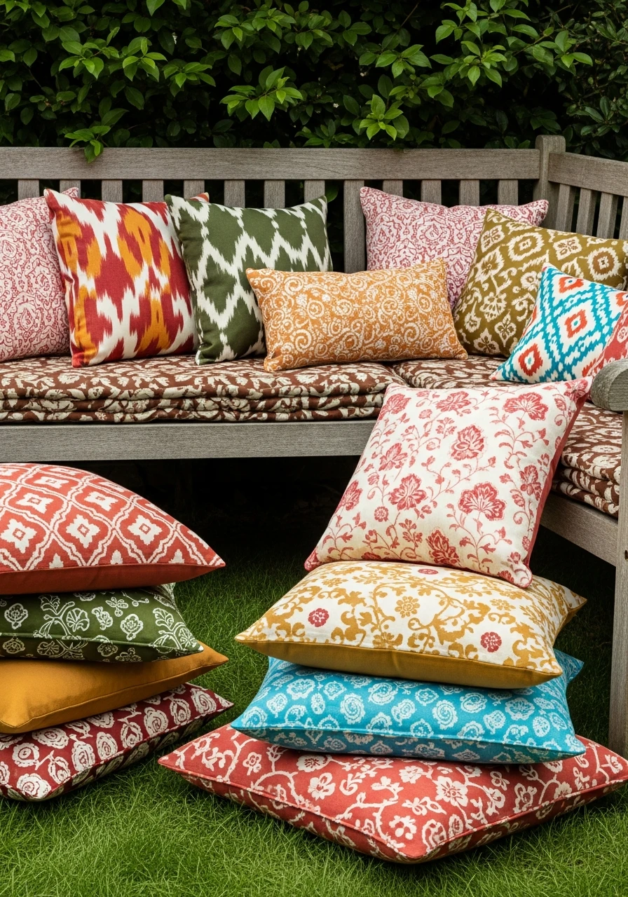 Patterned Bench Cushions - Your Ultimate Guide to Boho Garden Ideas for a Dreamy Outdoor Space