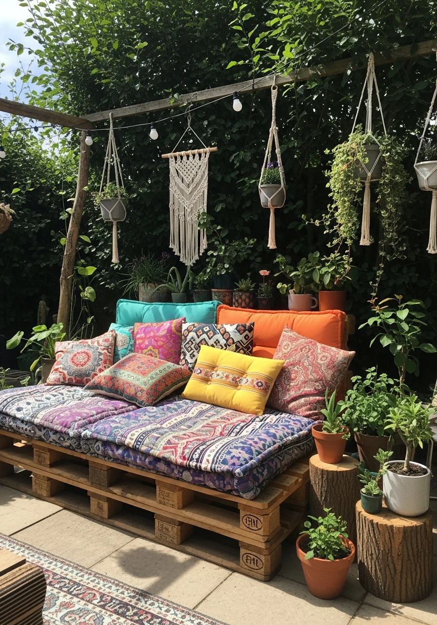 DIY Pallet Sofa - Your Ultimate Guide to Boho Garden Ideas for a Dreamy Outdoor Space