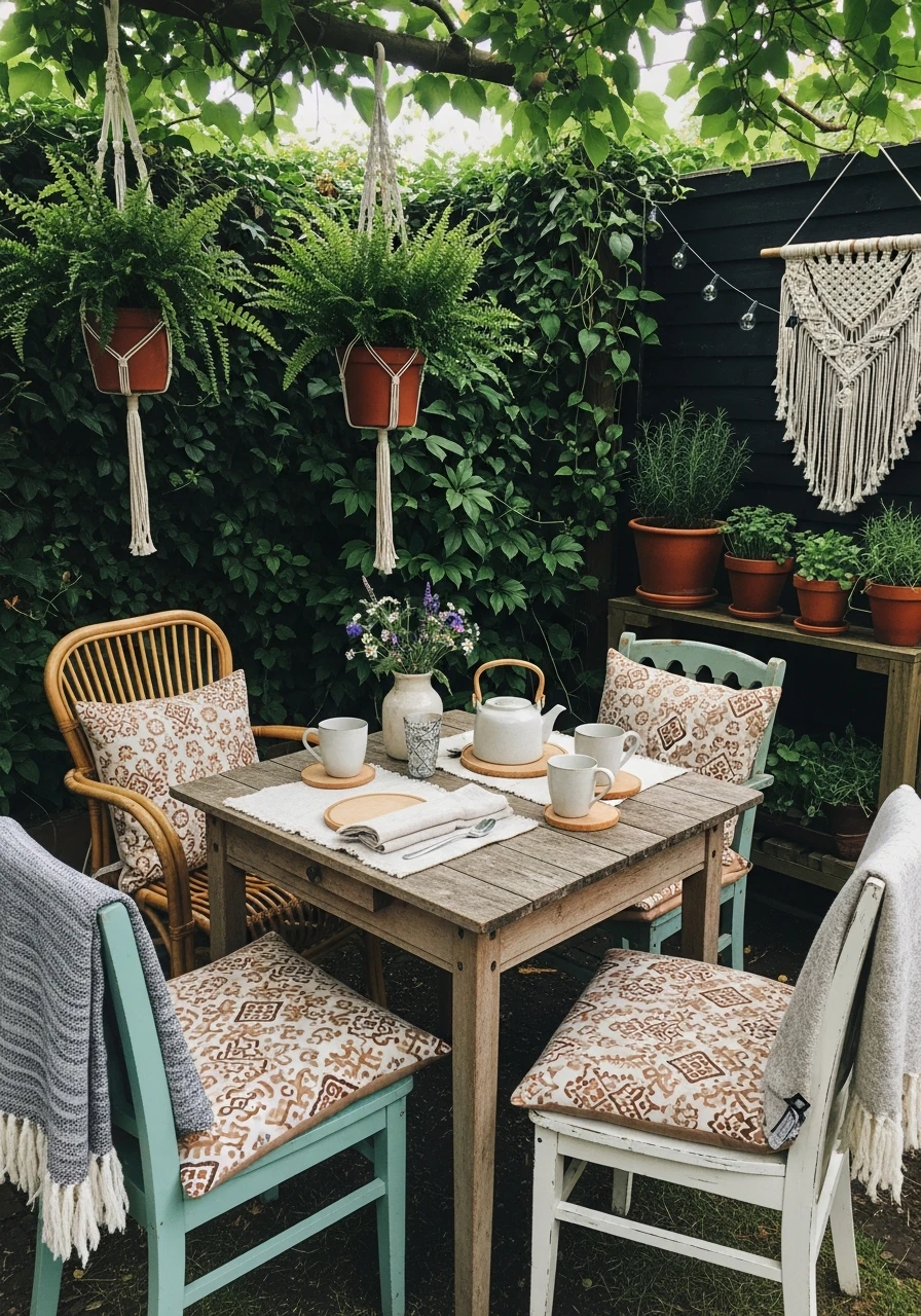 Rustic Tea Corner - Your Ultimate Guide to Boho Garden Ideas for a Dreamy Outdoor Space