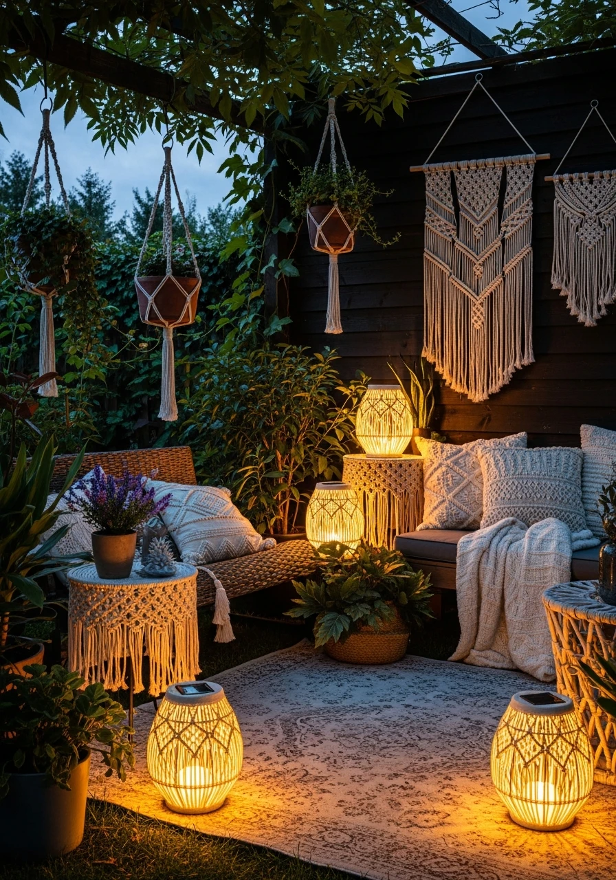 Boho Solar Lantern Glow - Your Ultimate Guide to Boho Garden Ideas for a Dreamy Outdoor Space