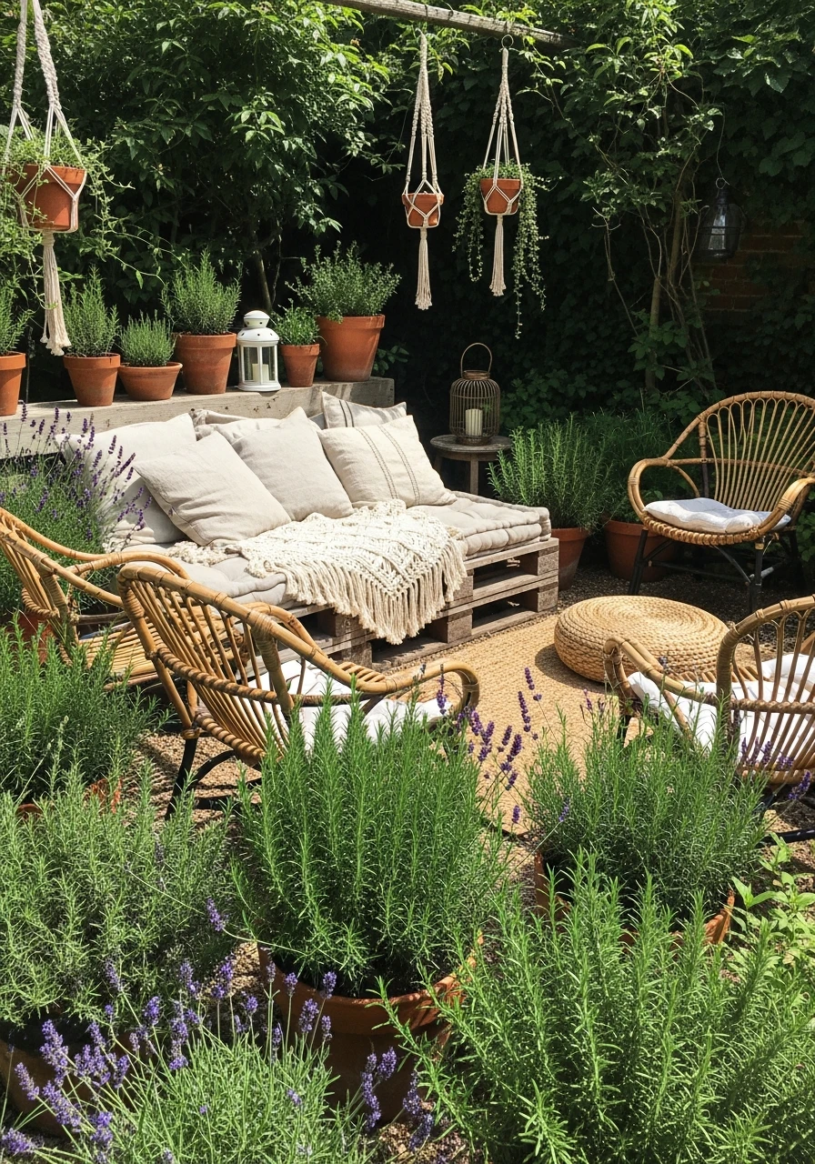 Herbs Near Seating - Your Ultimate Guide to Boho Garden Ideas for a Dreamy Outdoor Space