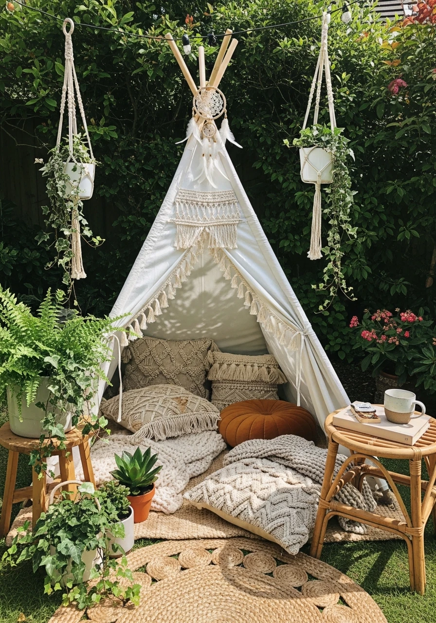 Boho Teepee Corner - Your Ultimate Guide to Boho Garden Ideas for a Dreamy Outdoor Space