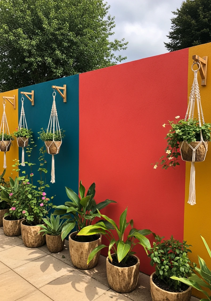 Bold Painted Wall - Your Ultimate Guide to Boho Garden Ideas for a Dreamy Outdoor Space