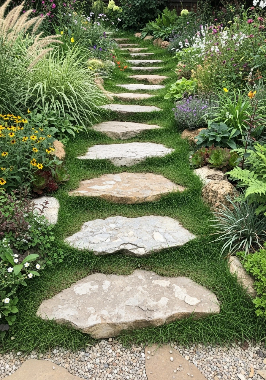 Natural Stone Steps - Your Ultimate Guide to Boho Garden Ideas for a Dreamy Outdoor Space