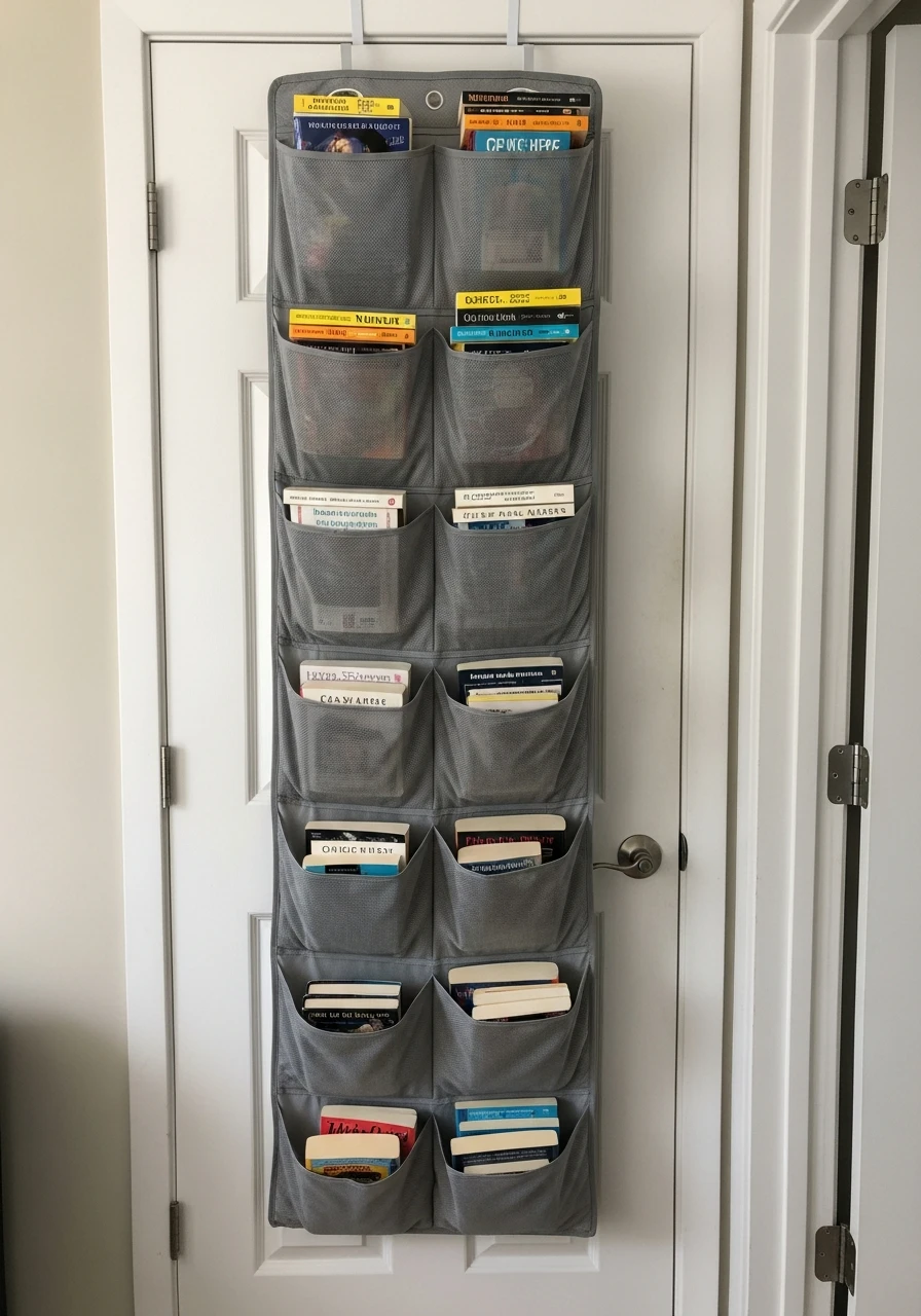 Over-the-Door Organizer - 45 Genius Book Storage Ideas for a Tidy, High-End Look