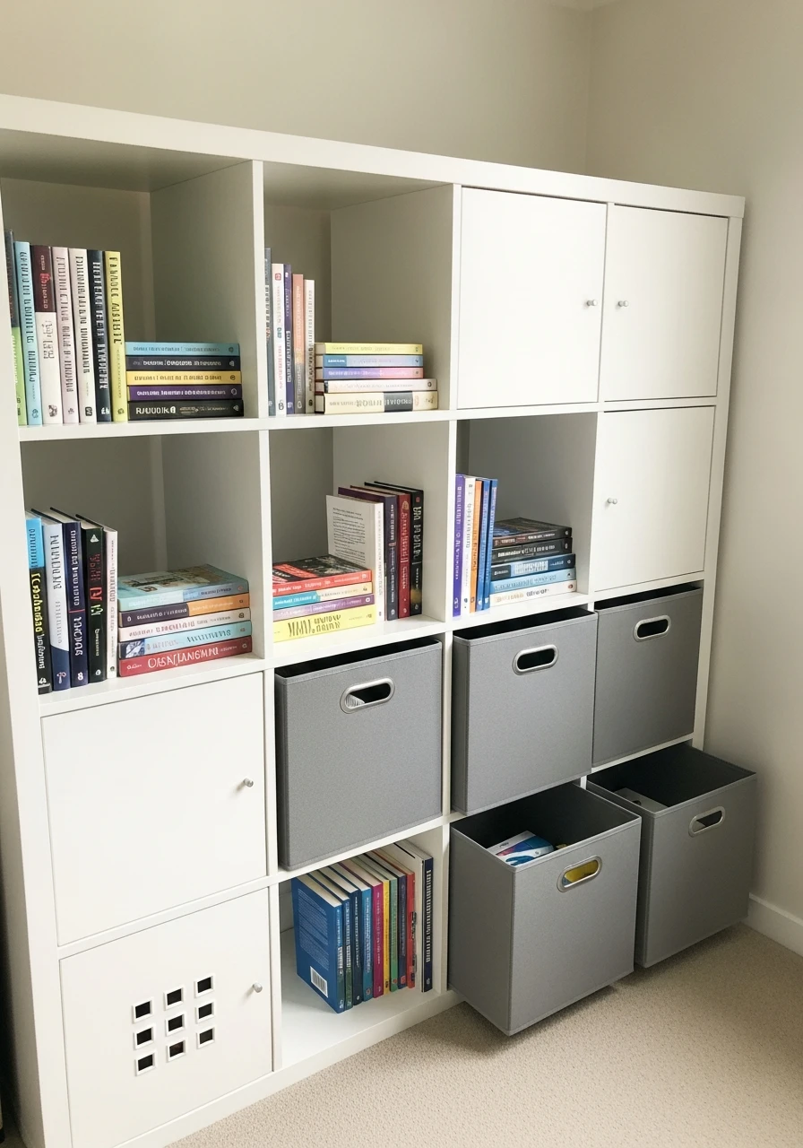 Add Drawers to Shelves - 45 Genius Book Storage Ideas for a Tidy, High-End Look