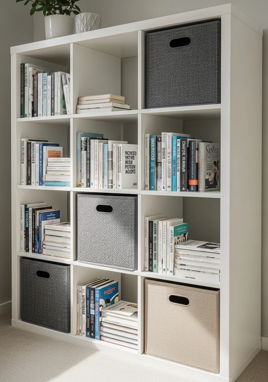 Basic Cube Storage Unit - 45 Genius Book Storage Ideas for a Tidy, High-End Look
