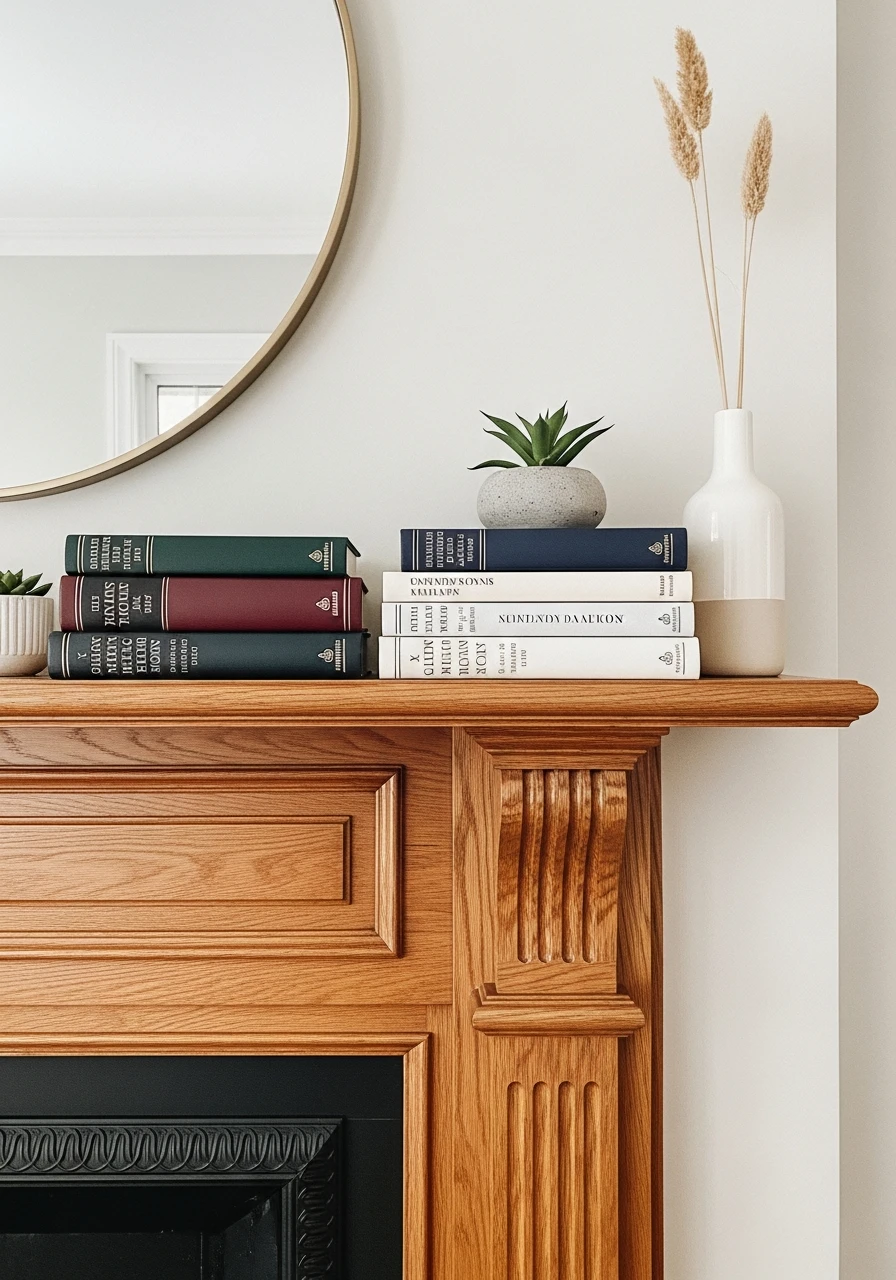 Stack on the Mantle - 45 Genius Book Storage Ideas for a Tidy, High-End Look