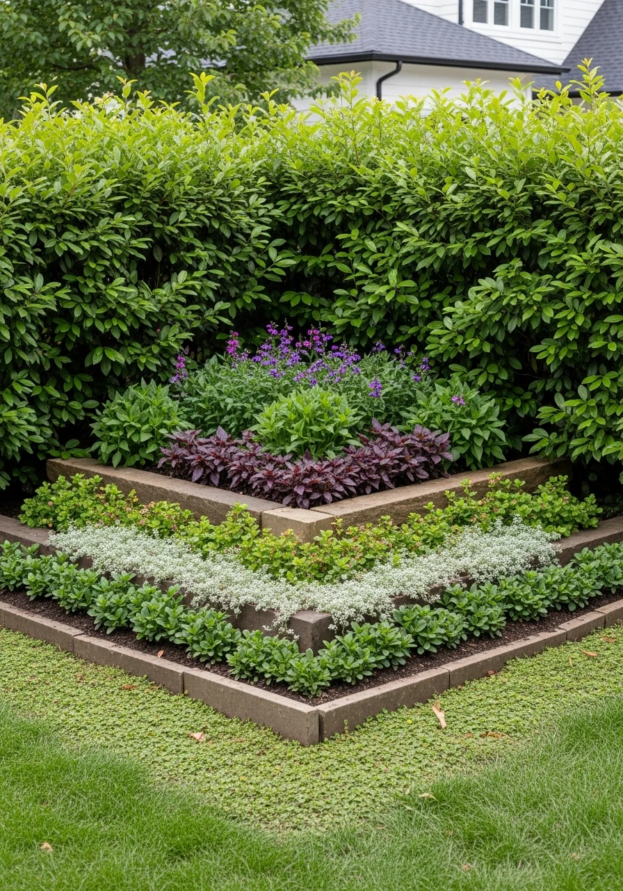 Layered Flower Bed Corner Garden