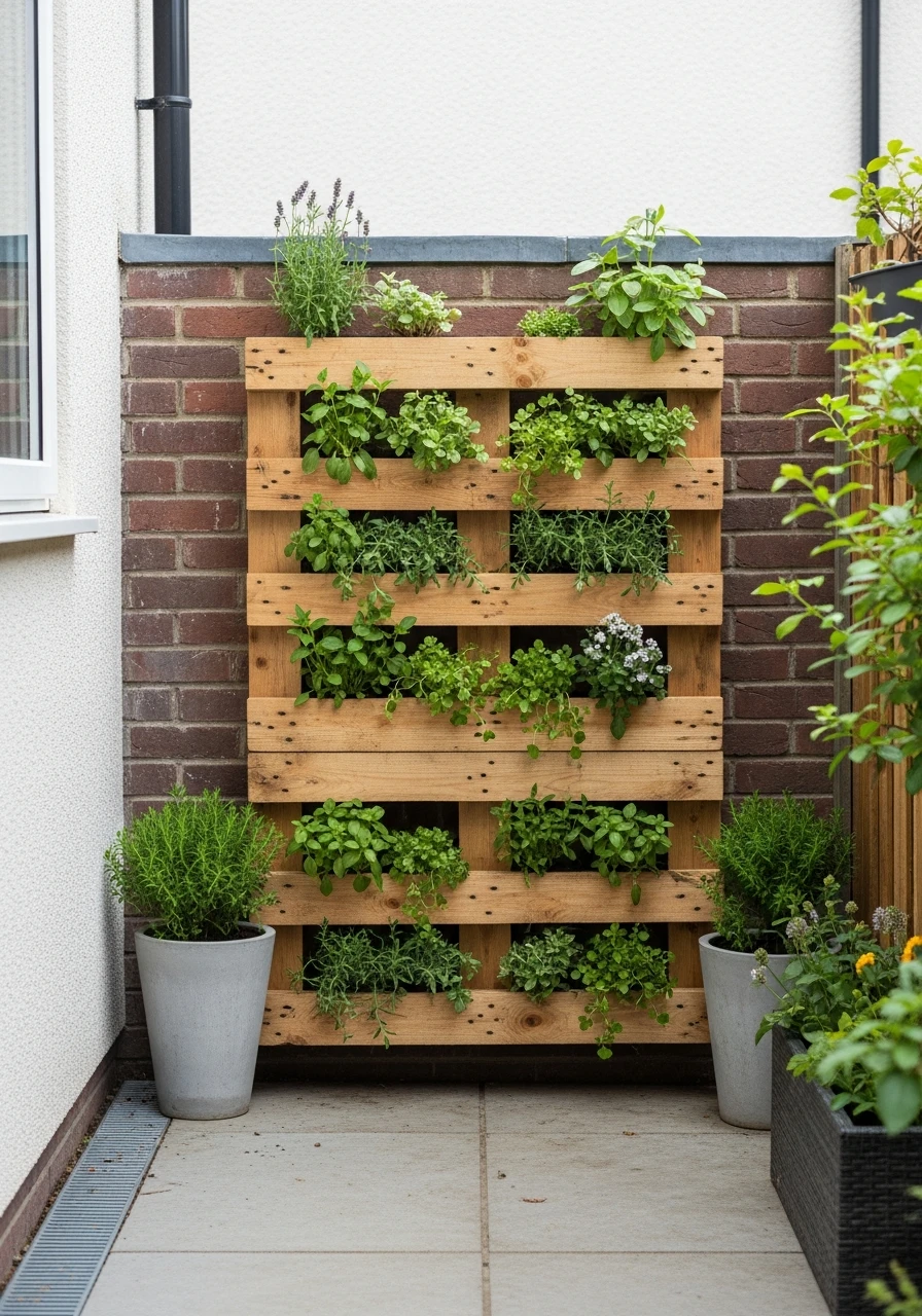 Upcycled Pallet Vertical Corner Garden