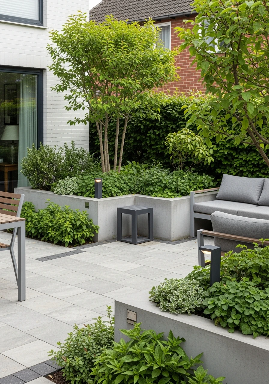 Modern Patio Corner Garden