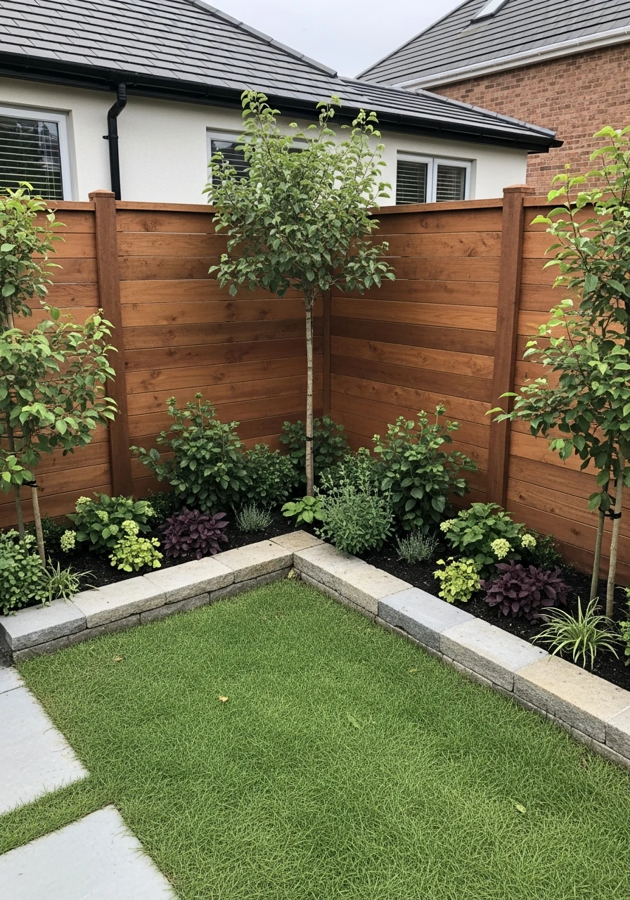 Narrow Fence Line Corner Garden