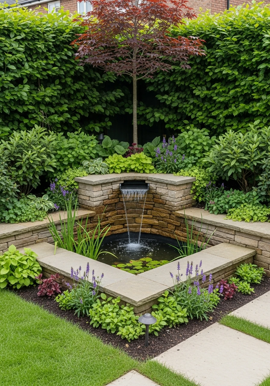 Corner Water Feature Garden