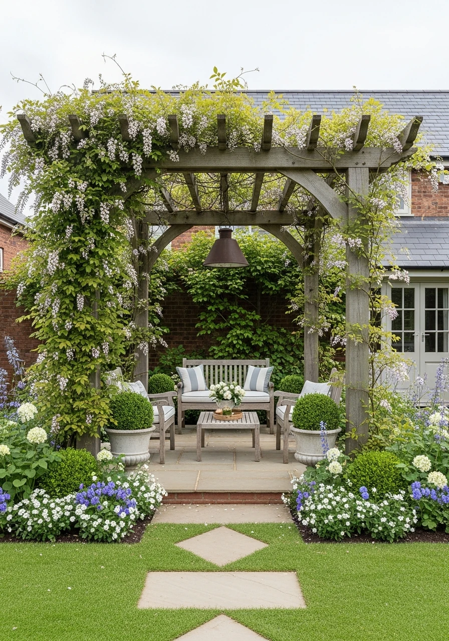 Pergola With Flowering Vines