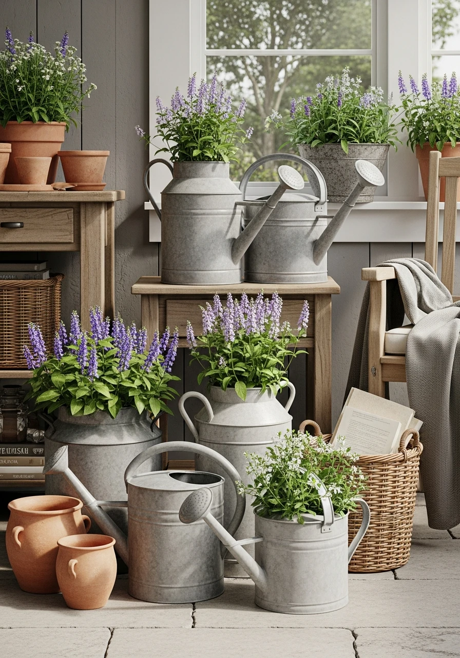 Antique Watering Can Planters