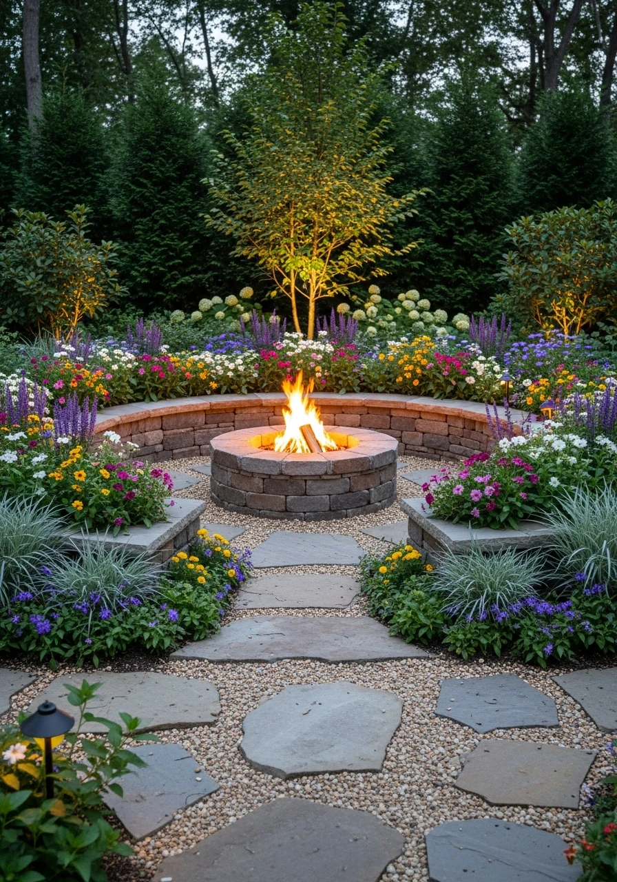 Fire Pit Flower Circle