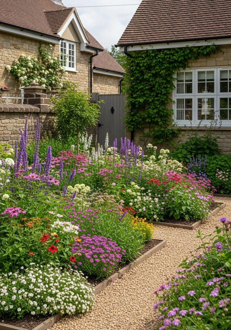 Mixed Cottage Flower Beds