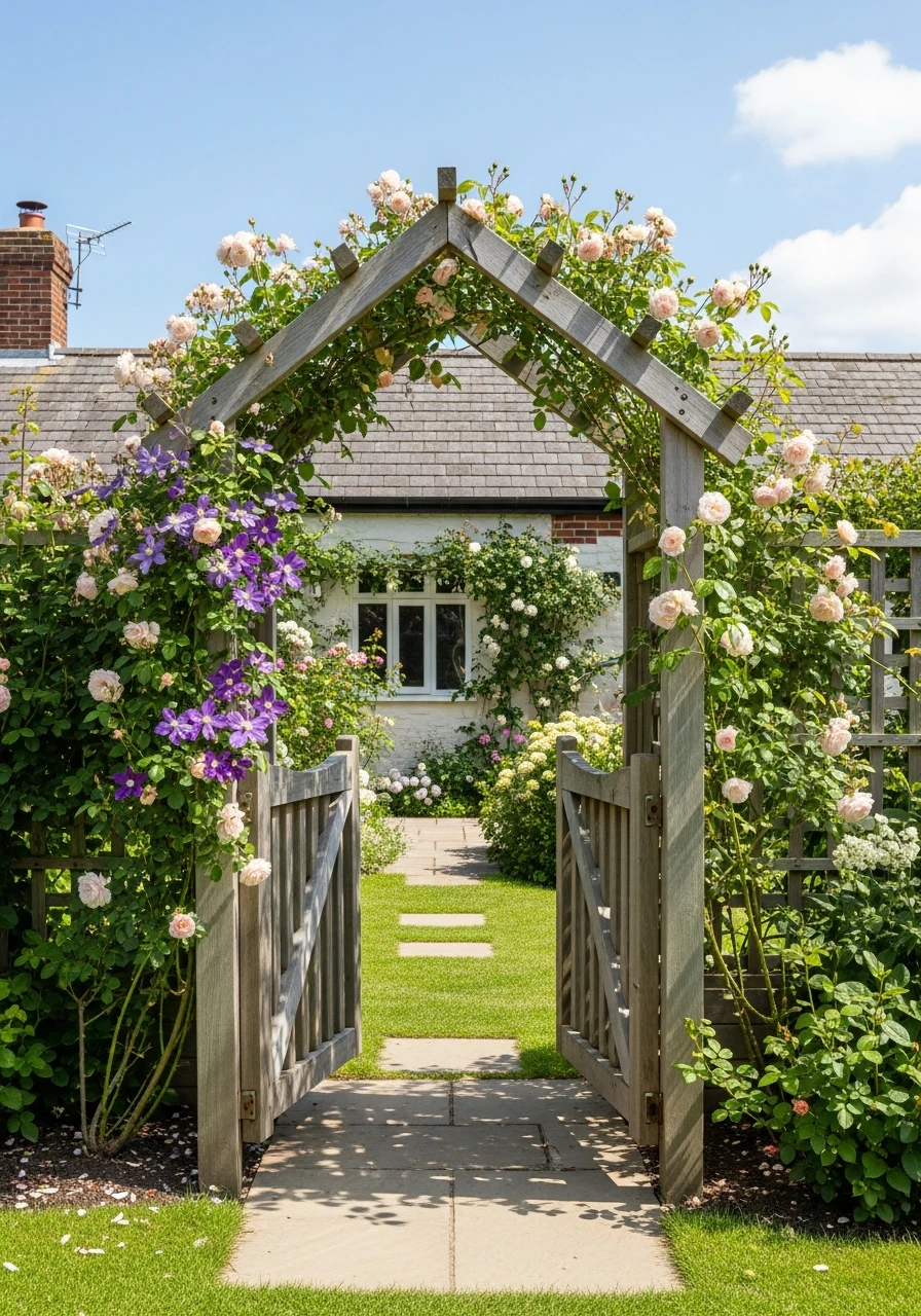 Rustic Wooden Arbor Entrance