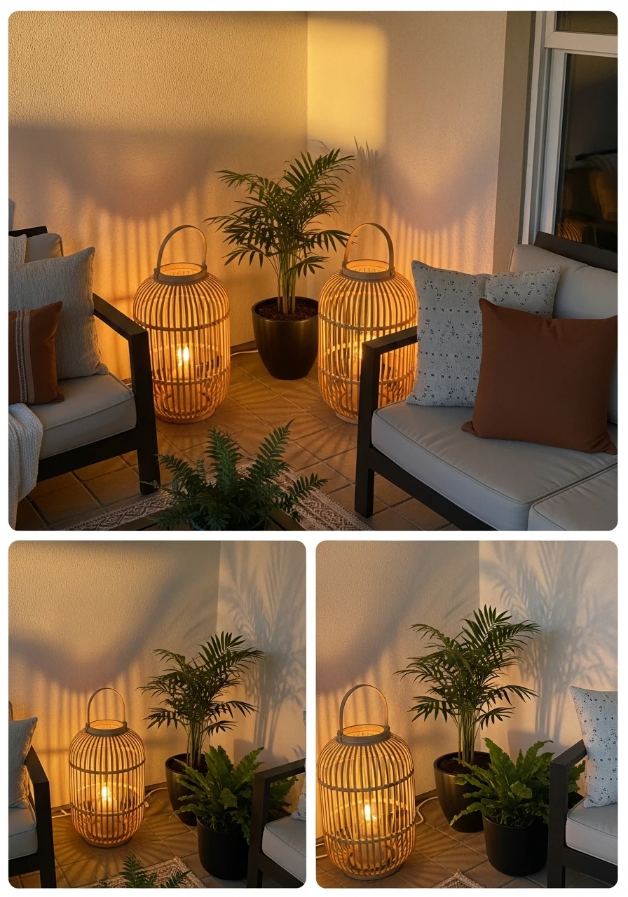 Use Large Floor Lanterns - 45 Budget-Friendly Covered Patio Ideas That Look High-End