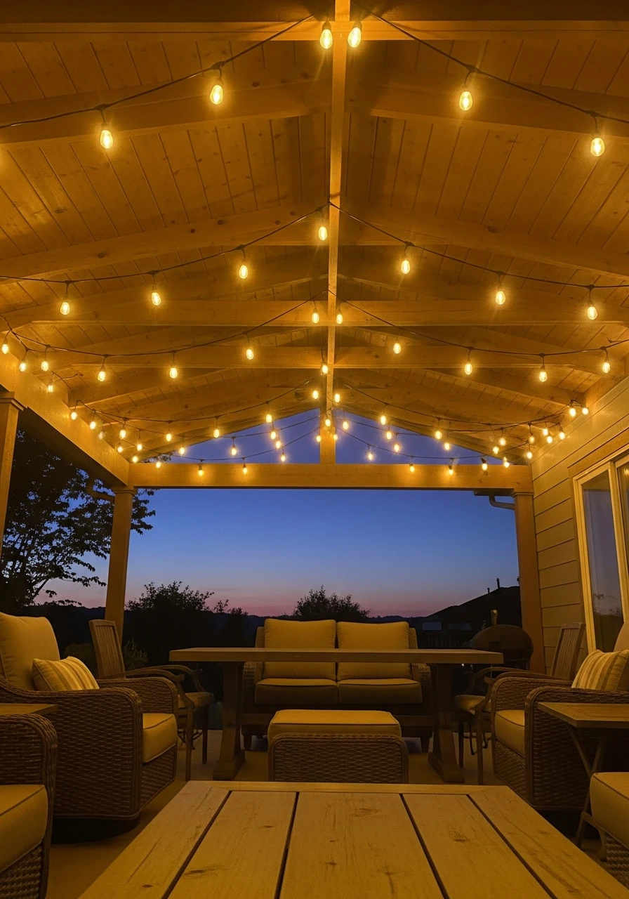 Hang String Lights Overhead - 45 Budget-Friendly Covered Patio Ideas That Look High-End