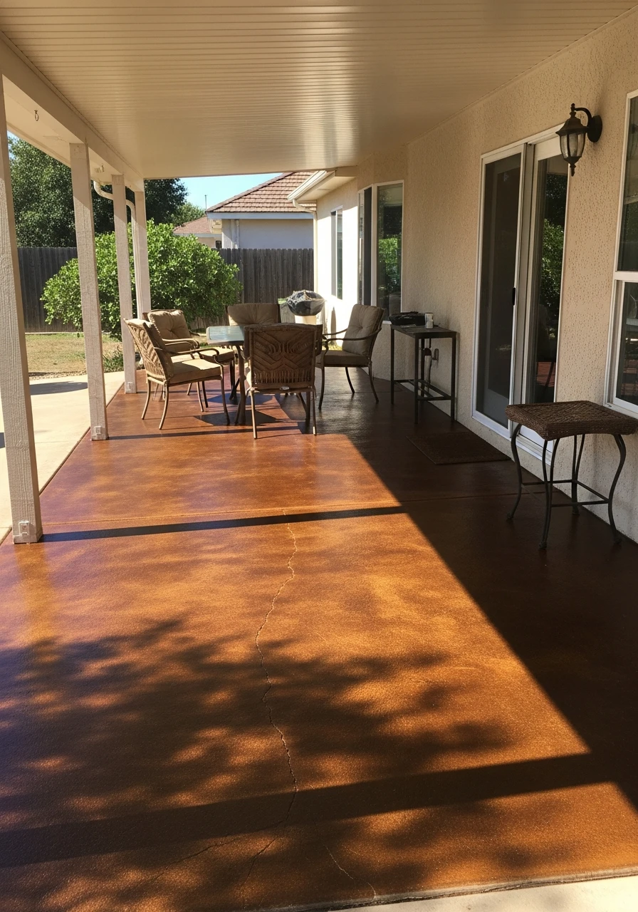 Simple Concrete Stain Refresh - 45 Budget-Friendly Covered Patio Ideas That Look High-End