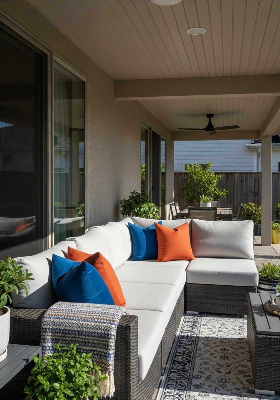 Go Neutral For Sofas - 45 Budget-Friendly Covered Patio Ideas That Look High-End