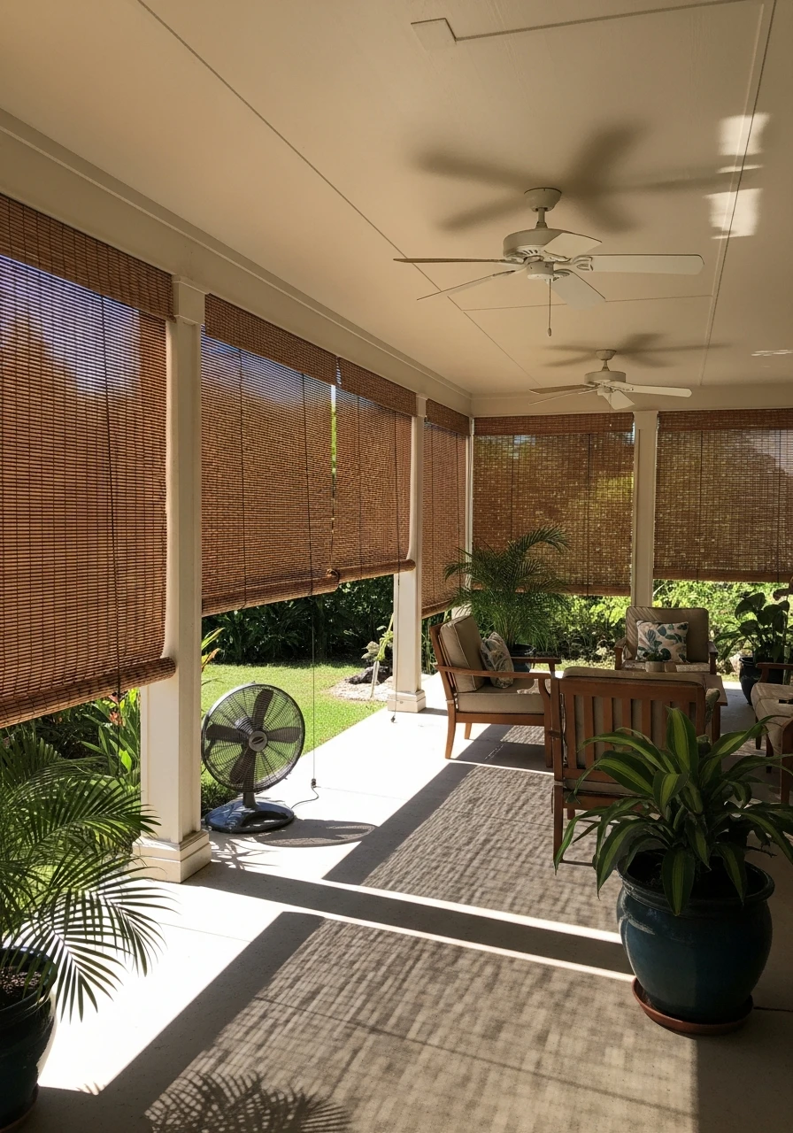 Use Bamboo Roll-Up Shades - 45 Budget-Friendly Covered Patio Ideas That Look High-End