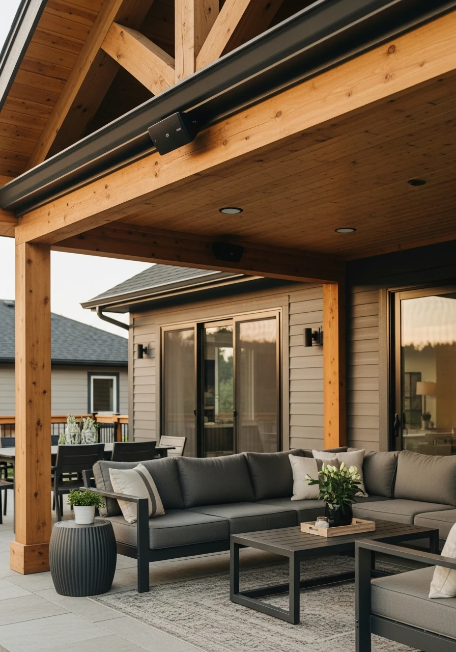Install Outdoor Speakers - 45 Budget-Friendly Covered Patio Ideas That Look High-End