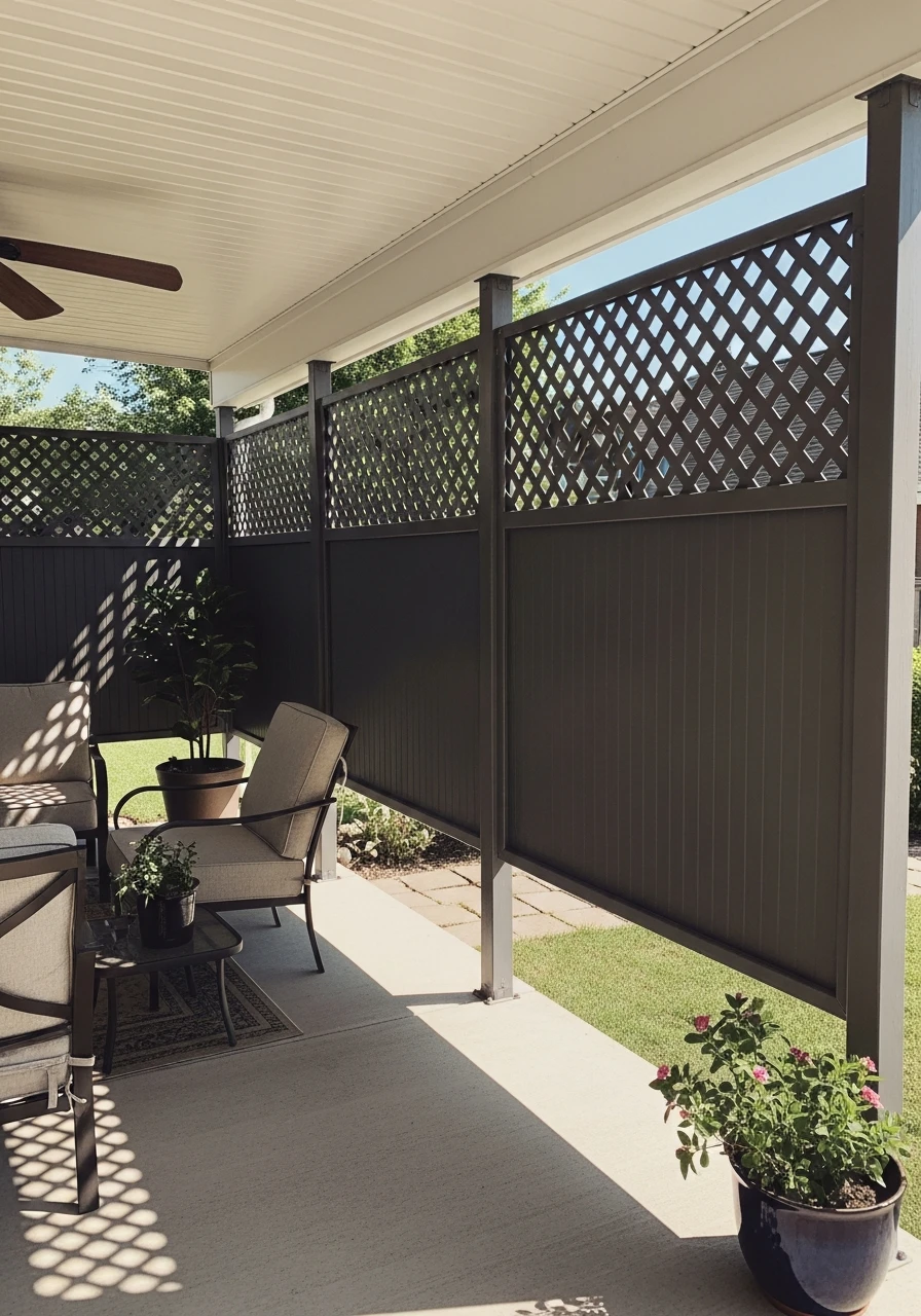 Install Lattice Privacy Screen - 45 Budget-Friendly Covered Patio Ideas That Look High-End
