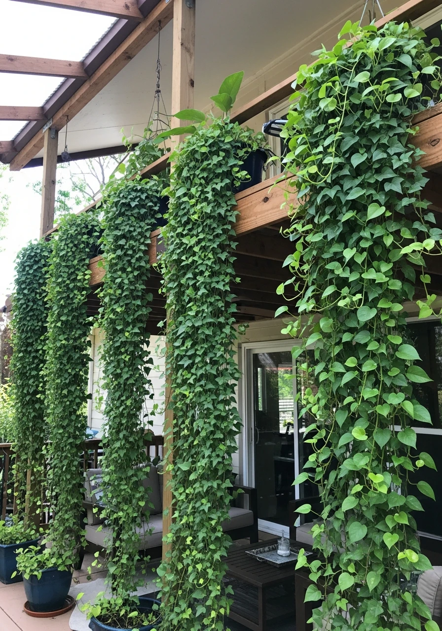 Bring In Trailing Ivy - 45 Budget-Friendly Covered Patio Ideas That Look High-End