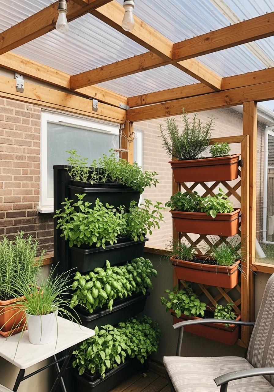 Grow Fresh Herbs Vertically - 45 Budget-Friendly Covered Patio Ideas That Look High-End