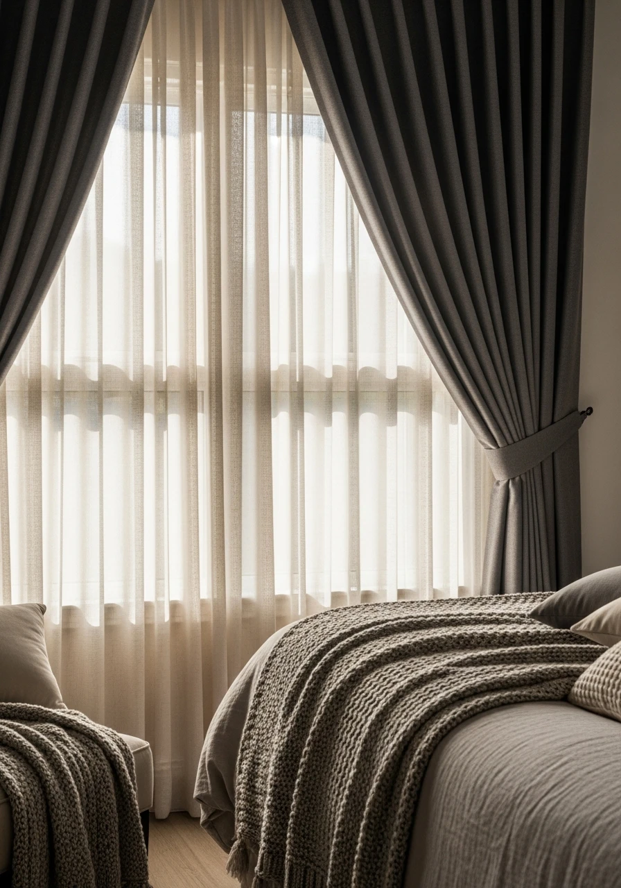 Layered Blackout Curtains - 50 Cozy Bedroom Ideas That Look High-End On A Budget