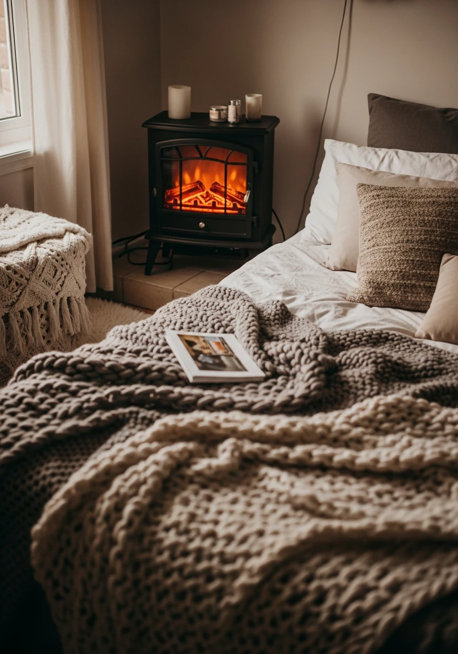 Electric Fireplace - 50 Cozy Bedroom Ideas That Look High-End On A Budget