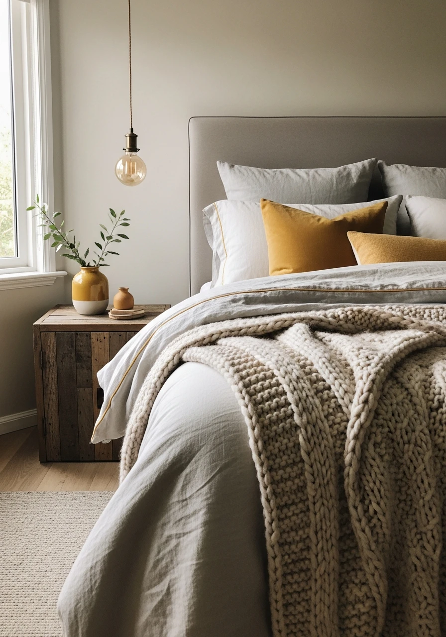 Muted Yellow Accents - 50 Cozy Bedroom Ideas That Look High-End On A Budget