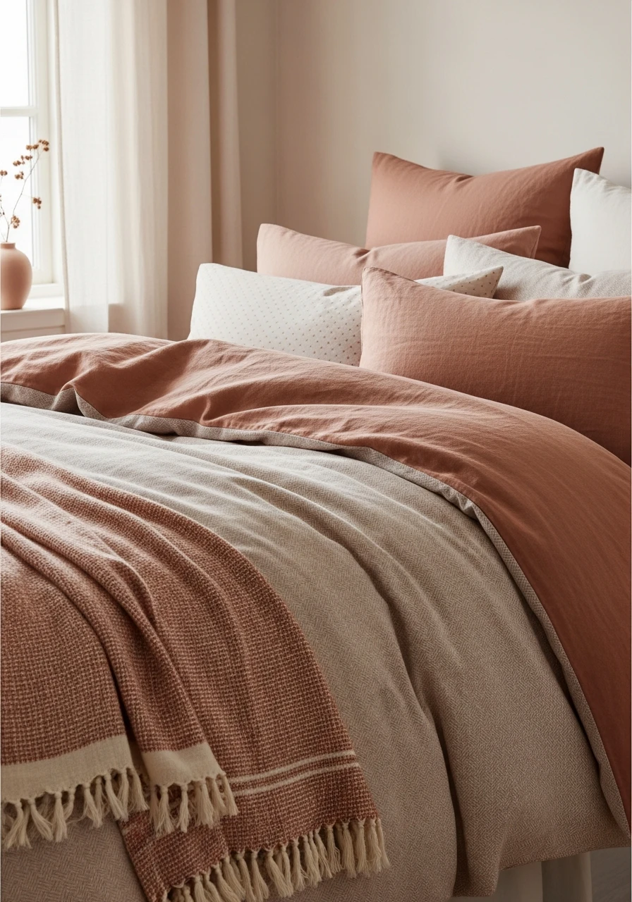 Muted Patterned Textiles - 50 Cozy Bedroom Ideas That Look High-End On A Budget